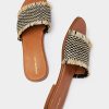 By Product Penny Black | Woven Fringed Sandals Black