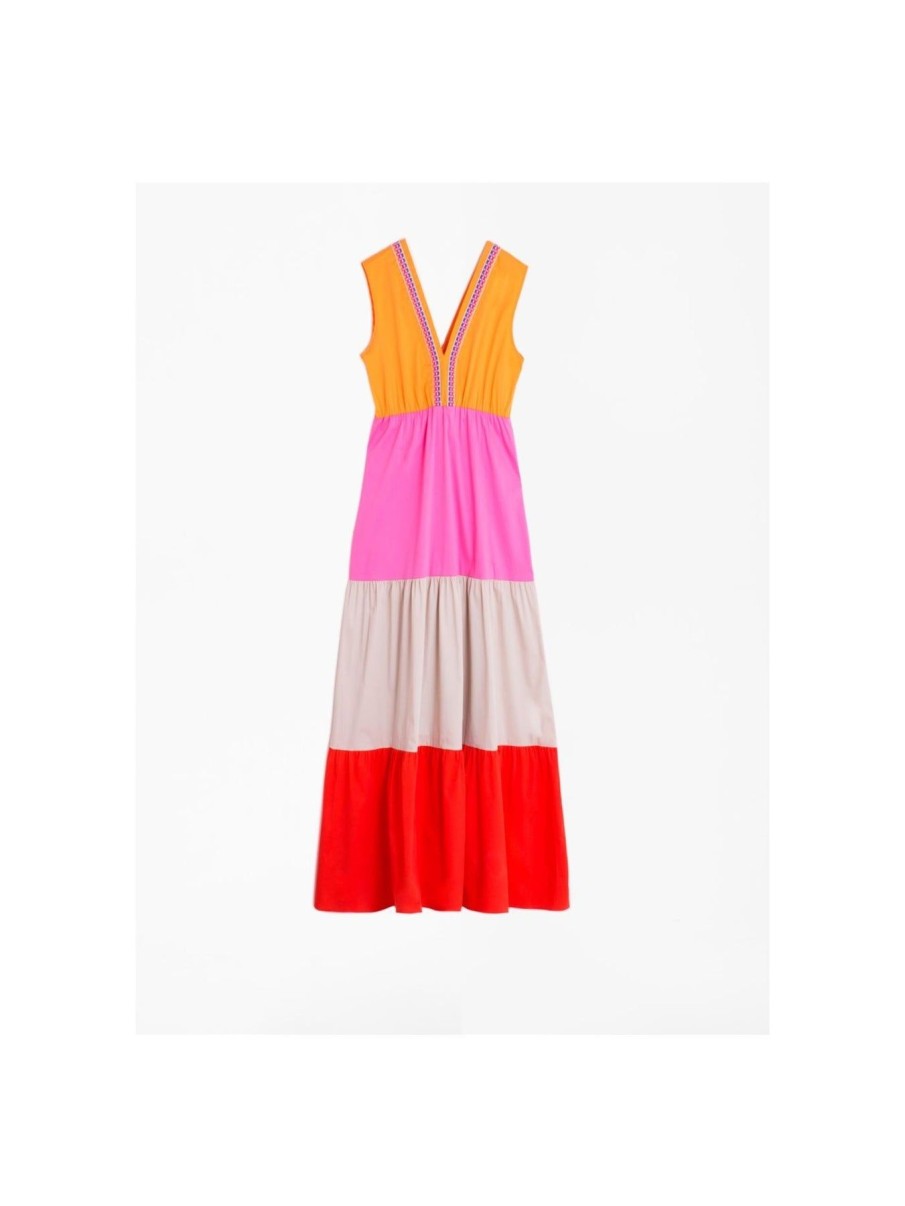 By Product Vilagallo | Gadea Mandarine Poplin Dress Multi