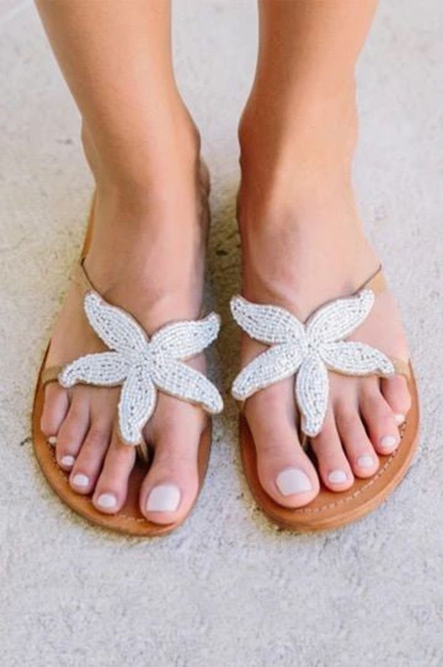 By Product Aspiga | Starfish Leather Sandals - White Silver