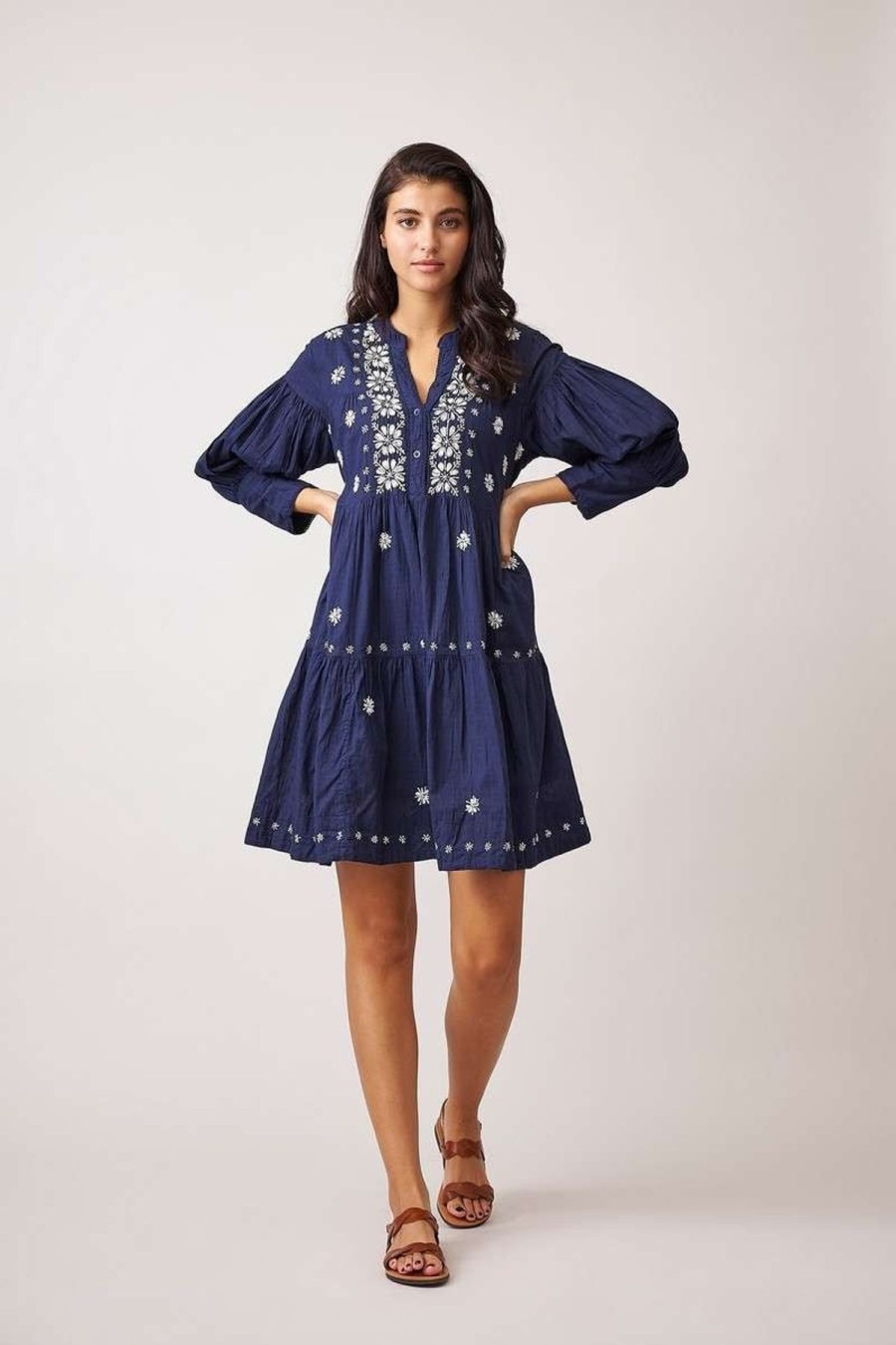 By Product Dream | Buta Dress - Navy / Ivory Navy/White